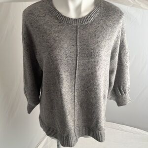 Sisters gray high low sweater with flecks of color